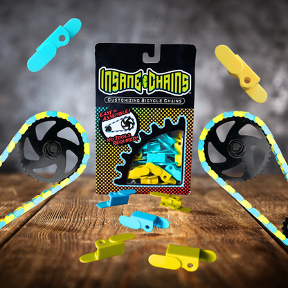 Teal & Yellow Chain Caps