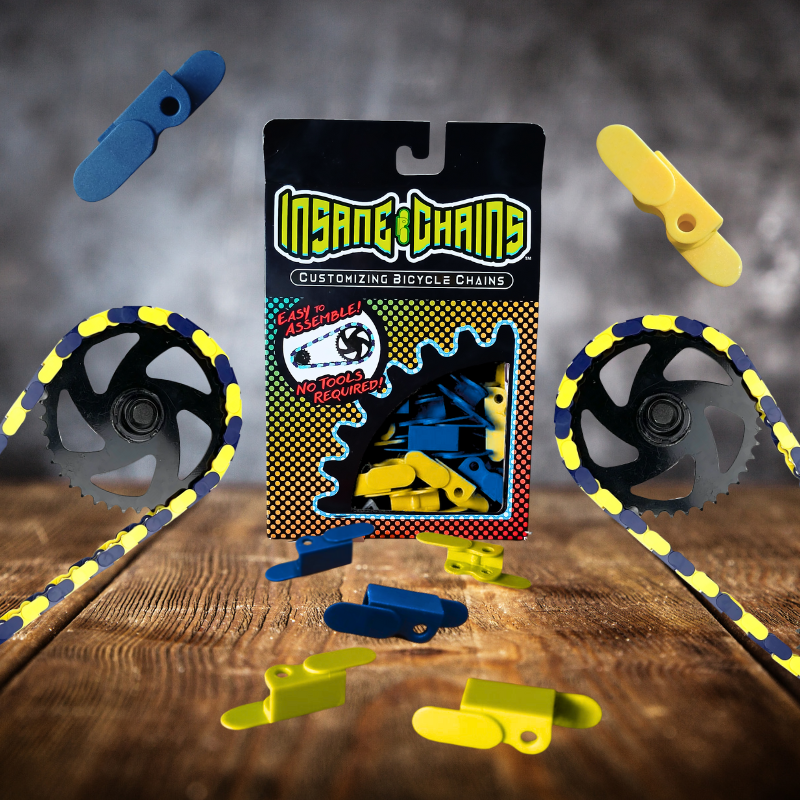 Blue & Yellow Chain Caps