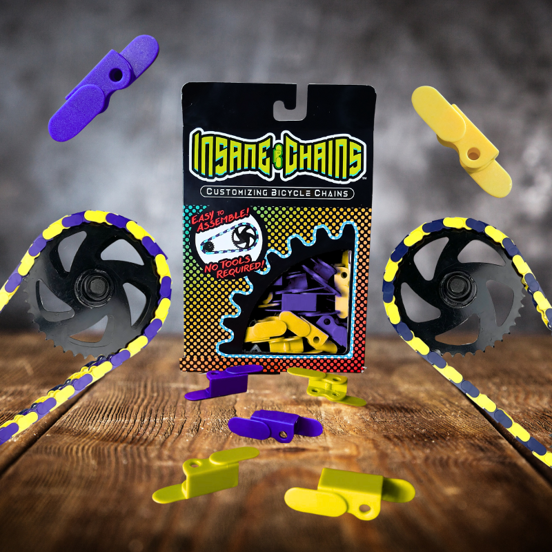 Purple & Yellow Chain Caps